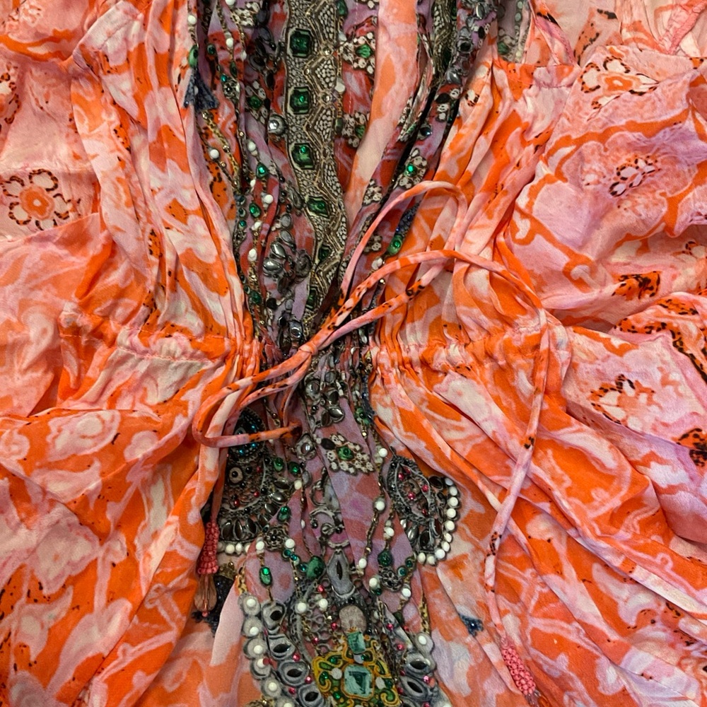 Bohemian High Low Dress in Vibrant Orange - Picture 4 of 9